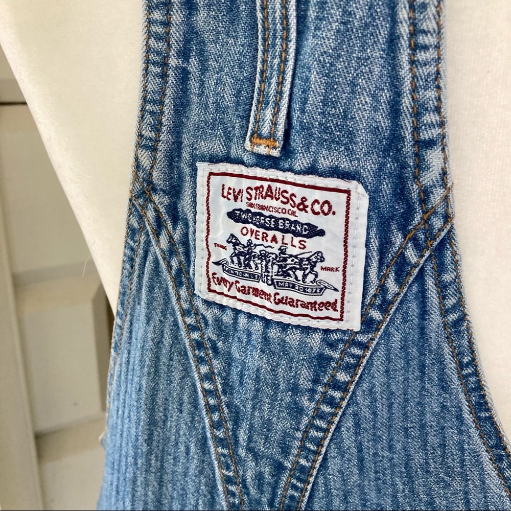 RARE 97 vintage Levi’s overalls 977 seersucker stripe small - Picture 10 of 16